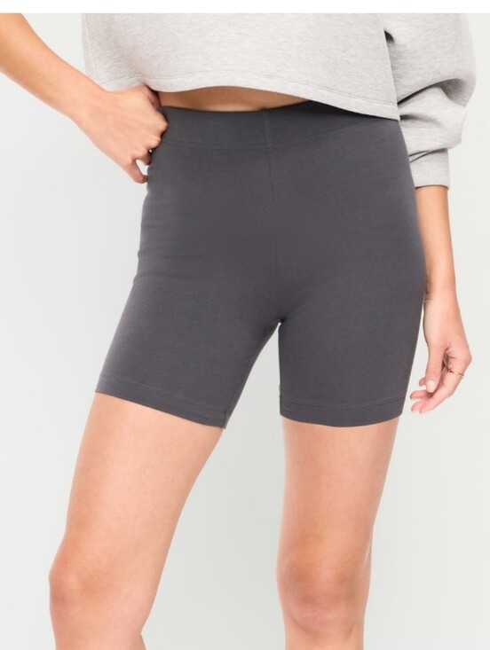 Old Navy Pants - OLD NAVY 6" High-Rise Stretch Bike Shorts - Charcoal